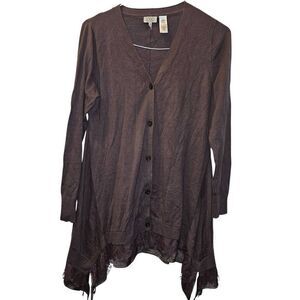 Logo by Lori Goldstein Wome Top Size S cotton Cashmere Blend lagenlook lace